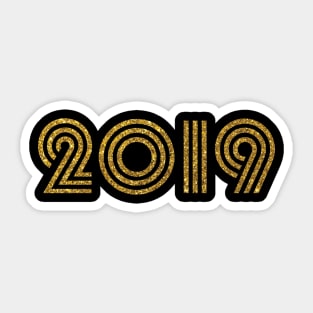 2019 Birth Year Glitter Effect Sticker